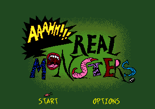 AAAHH Real Monsters title screen for Sega Genesis